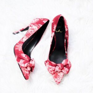 Ted Baker Ryama tapestry glitch bow court in red